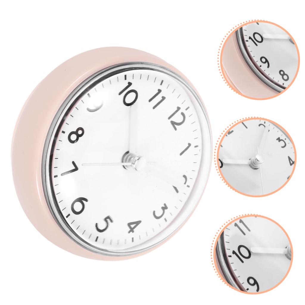 FRCOLOR Shower Clock, Wall Clock, Mini Wall Clock for Bathroom, with Suction Cup, Stylish, Waterproof, Silent, for Kitchen, Toilet, and Home Use,