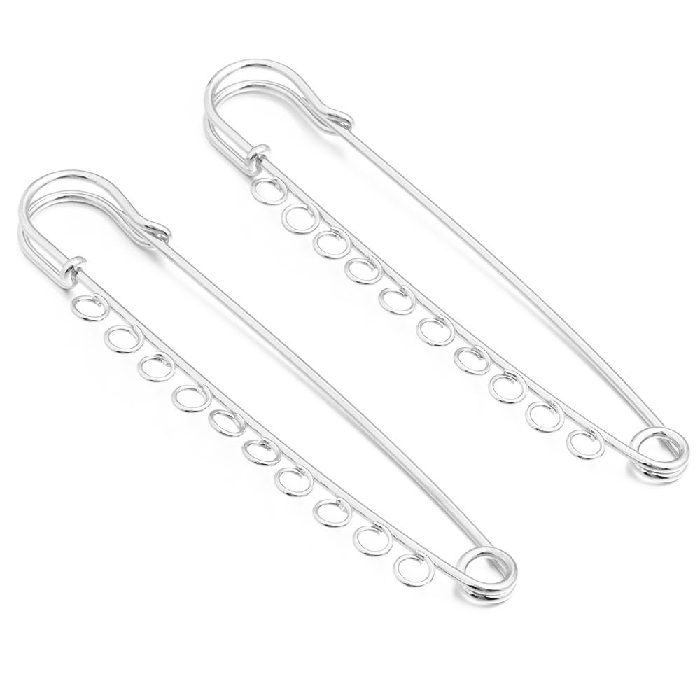5-10pcs/lot Gold Safety Pins Brooches Blank Base Brooch Pin with Holes Fasteners Pin For DIY Jewelry Making Supplies Accessories