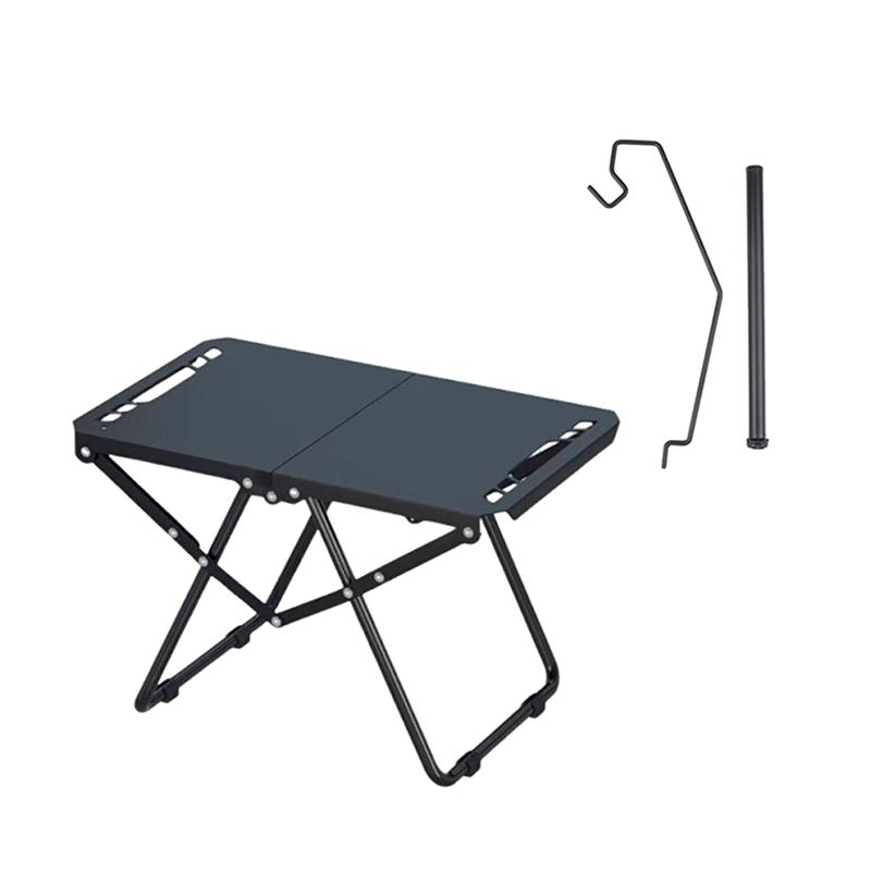 Table de pique-nique portable Tables de plage Table de camping avec support lumineux pour le sable Bord pliable avec évidement Articles suspendables