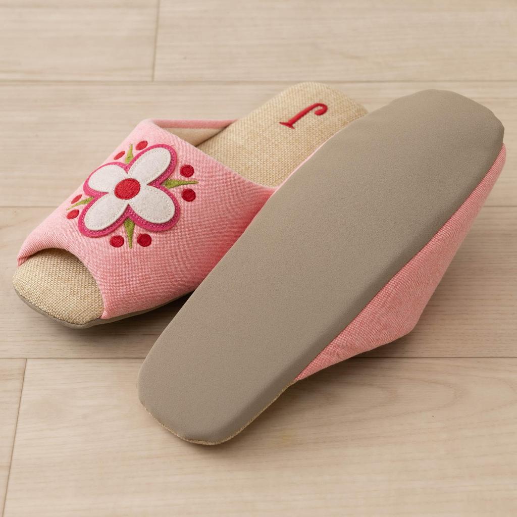 Hokomomola Senko Salmon Approximately 47147 Slippers, 22-24cm, Red,