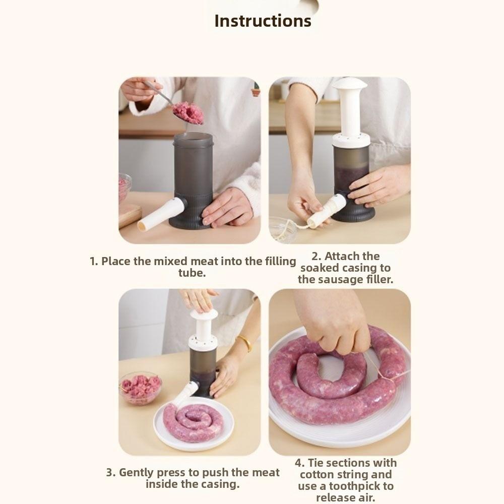 Food-Grade Material Sausage Machine Manual Operation with 4 Stuffing Tubes Sausage Filling Tool Vertical Design Stuffer Filler