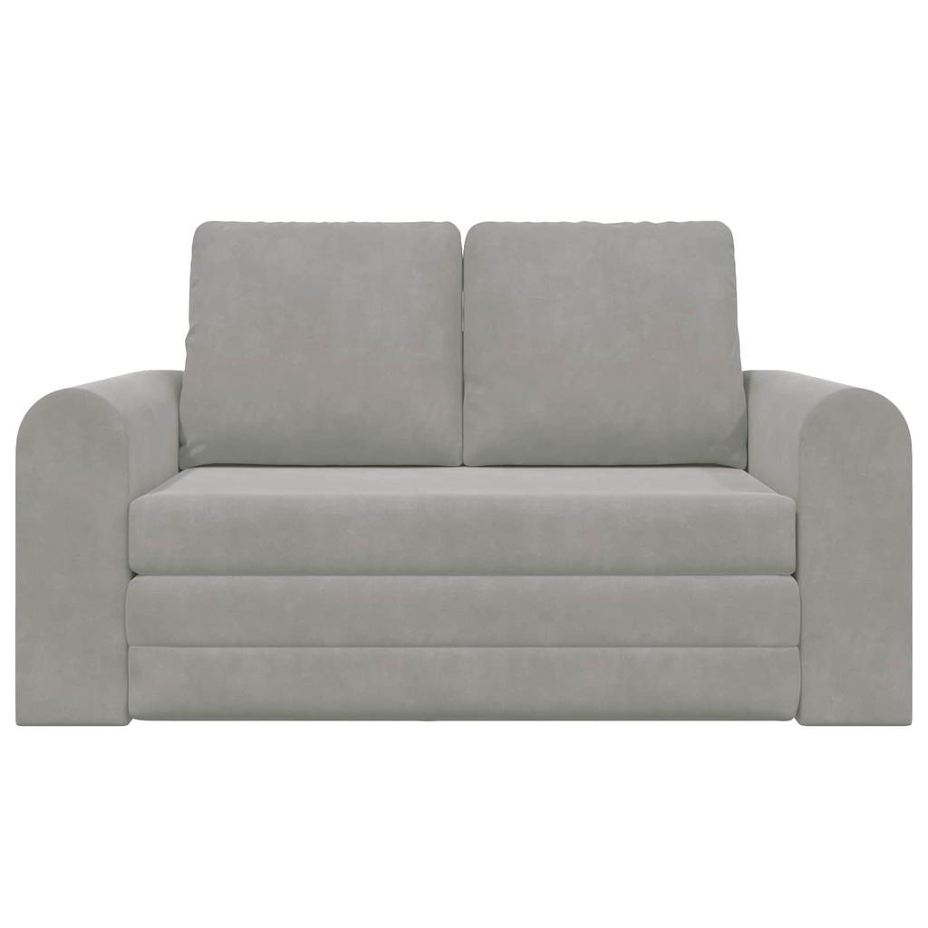 Grey Sleeper Sofa 148 X 71 X 83 Cm Velvet