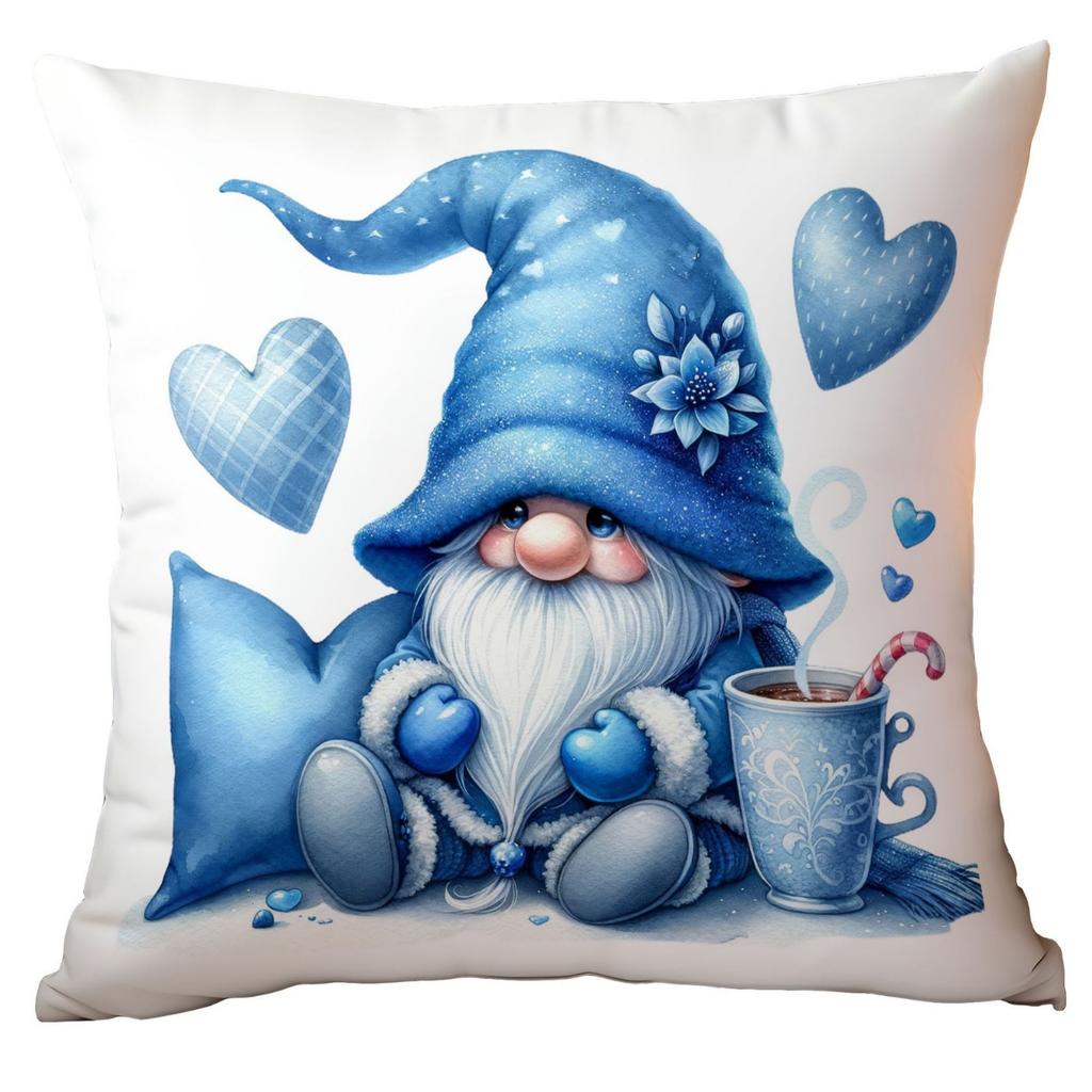 Valentinstag Kissenbezug Blau Aquarell Zwerg Kleiner Mann Kissenbezug Zuhause Sofa Kissenbezug