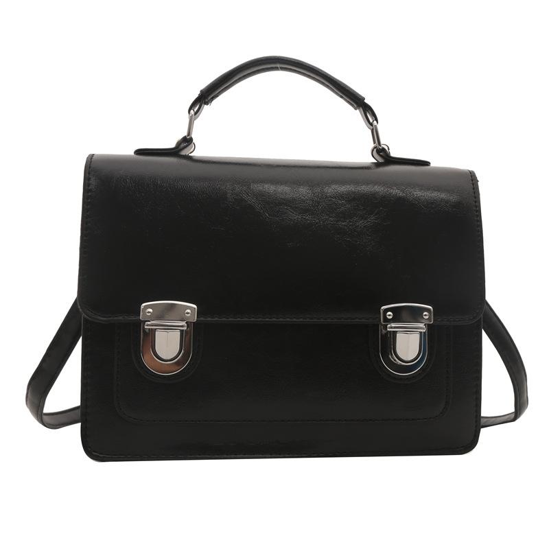 

Британский стиль ретро простой женский рюкзак 2024 весна новый популярный модный текстурный портативный рюкзак через плечо чёрный