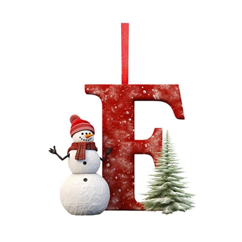 New Christmas Tree Decoration Letter Pendant Acrylic Hanging Ornament Accessories Navidad 2D 26 Entertaining Play Safe Kid Friendly Fun