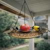 Metal Bird Food Container Decorative Parrot Feeder Tray Bird Food Dispenser  Outdoor Garden Decor