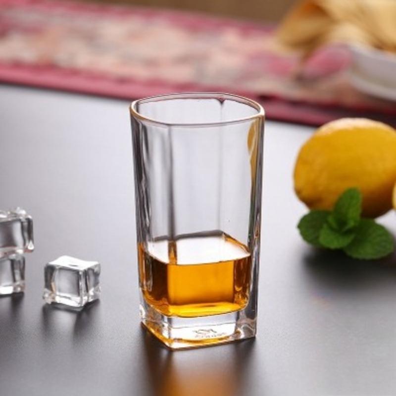 210ml/220ml/260ml/280ml Outdoor Picnic Thickened Square Glass Cups Bar KTV Whisky Cups Transparent American Latte Coffee Cups