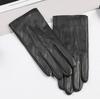 Men's Touchscreen-Compatible Lambskin Gloves: Warm, Windproof, Retro Design for Driving and Riding In Spring, Autumn, and Winter.