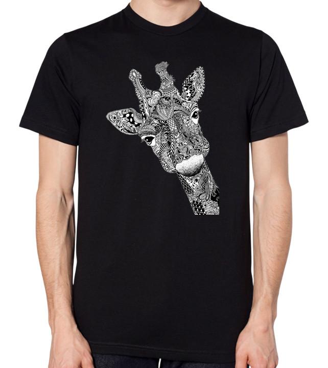 Giraffe T-Shirt Men Women Unisex Abstract Illustration Design Top S