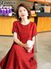Summer New Brand Silk Dress Women Vintage Yunshan Satin Loose Collar Slimming Mulberry Silk Dress