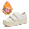 Fleece Little White Shoes Women's Winter New Women's Platform Biscuit Shoes Women's Flat Casual Shoes Velcro Women's Shoes