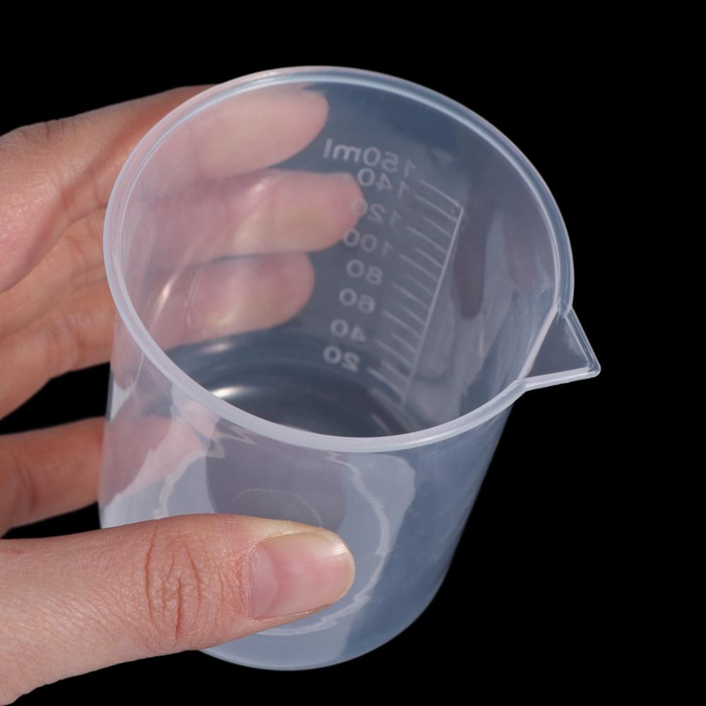 Transparent Stackable Plastic with Scale Beaker Mixing Cups Graduated Cylinder Measuring Cup