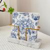 20Pcs Blue Flower Printed Paper Napkins, 2-Ply Disposable Napkins for Baby Shower Birthday Party - Table Decor Tissue Supplies