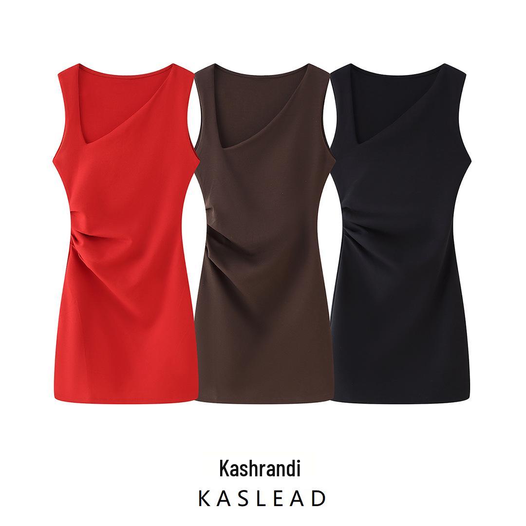 

Spring 2025 Women s European & American Style Short Pleated Dress Small