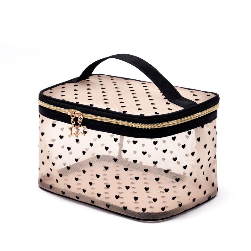 Síťovaná cestovní a kosmetická taška - Průhledná, víceúčelový úložný prostor na toaletní potřeby a make-up