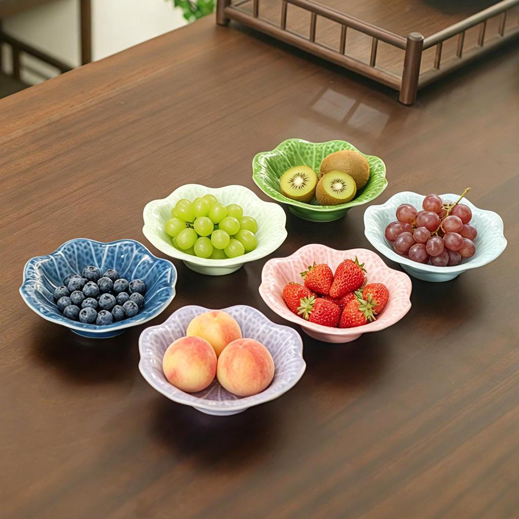 Chinese Ceramic Tea & Snack Plate – Retro Style for Pastries, Dim Sum, or Dried Fruit.