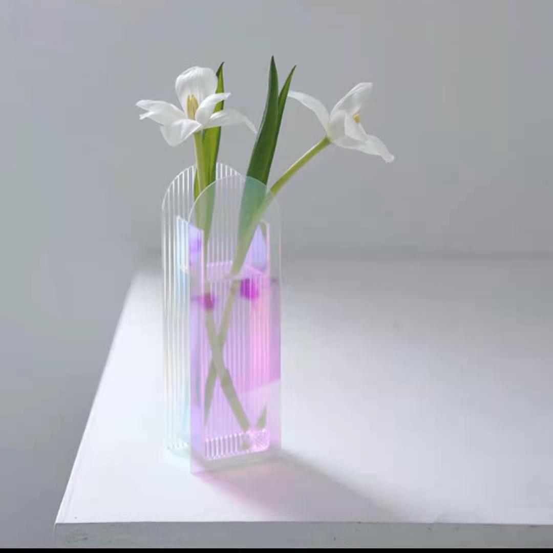 Inspired Color Acrylic Book Vase - Modern Home Decor Flower Pot