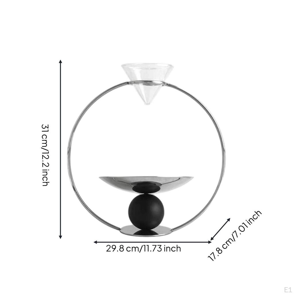 Hourglass Ornament with Metal Frame Modern Sculptural Sand Timer for Home Decor, Living