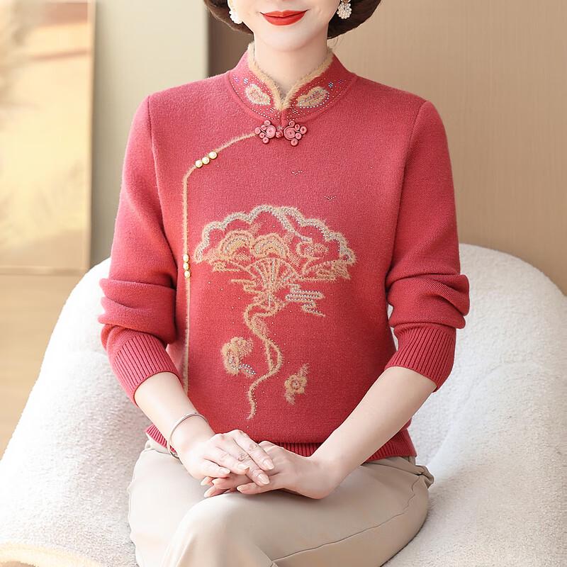 Ronghua Women's Winter Plus Velvet Knit Sweater