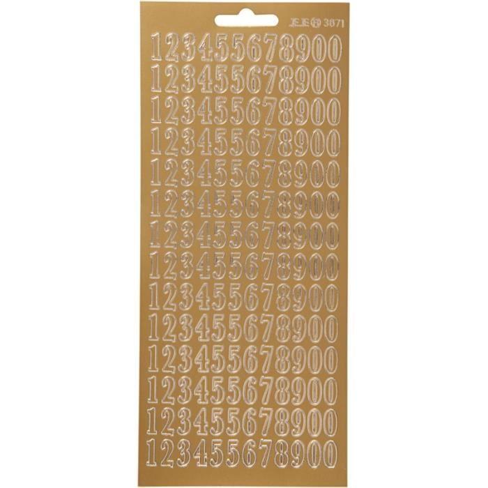 Autocollants - Doré - Chiffres double zéro - Peel off - Mixte - Adulte