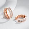 Trendy  Rose Gold Color Hoop Earrings For Women Luxury Square Natural Zircon Accessories Vintage Bride Wedding Jewelry
