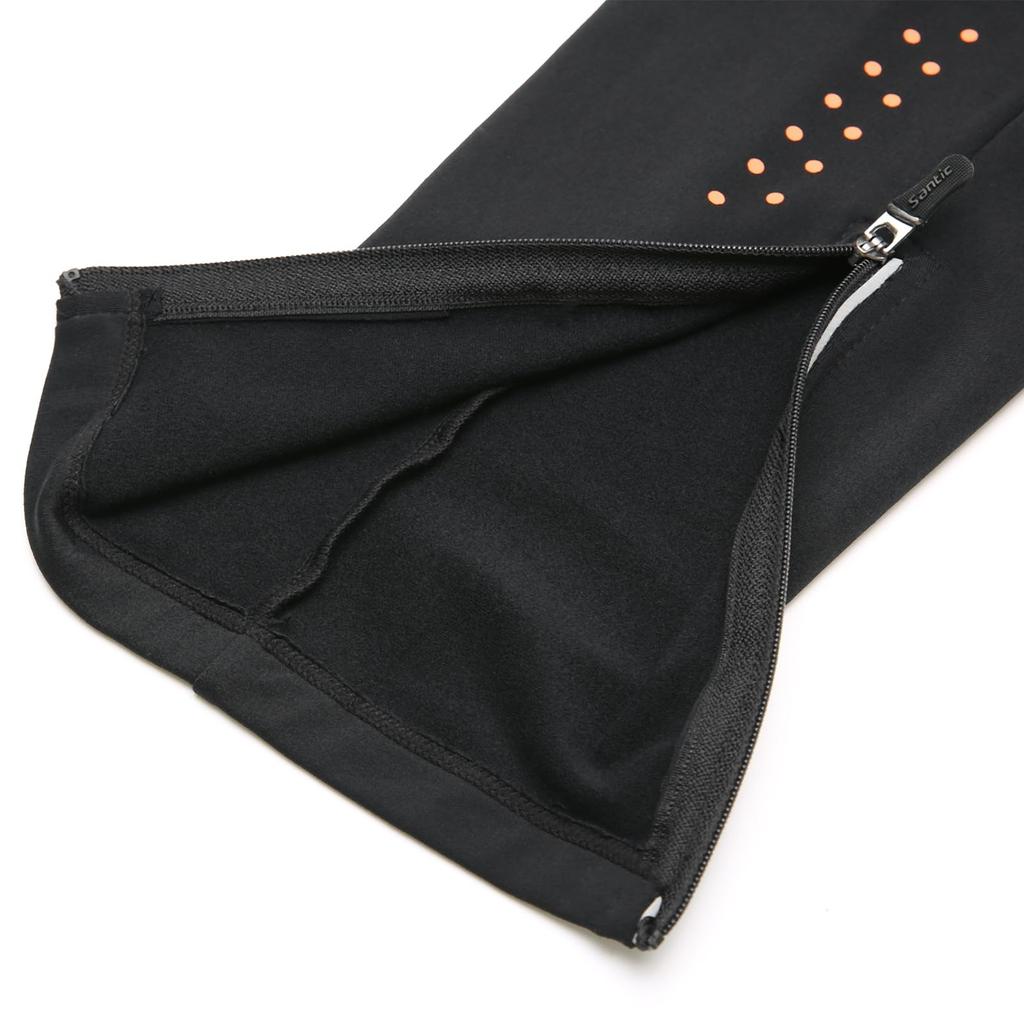 Santic Cycling Racer Cycling Tights with and Size L Women's Pants, Autumn/Winter Pants, Fleece-Lined Pad, Lightweight, Warm, Elastic, Black,