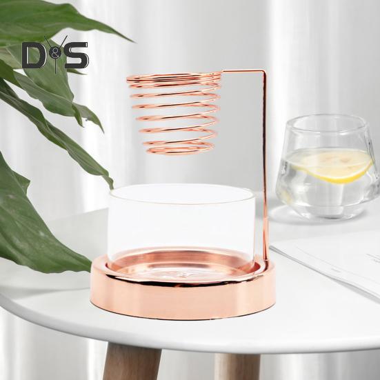 Palo-Santo-Halter, Räuchergefäß aus Metall und Glas zum Verbrennen von Palo Santo Salvia, leicht zu reinigender Räucherhalter mit rutschfester Basis für die Meditation