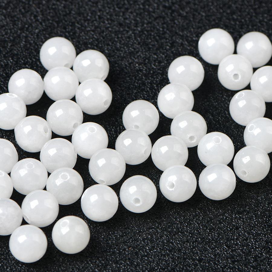 Natural White Hetian Jade Beads for DIY Handmade Jewelry - Unisex Bracelet Materials