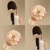 Lace Trim Hair Scrunchies for Women and Girl Aesthetic Hair Elastic Hair Tie Oversized Hair Circle for Everyday Wear