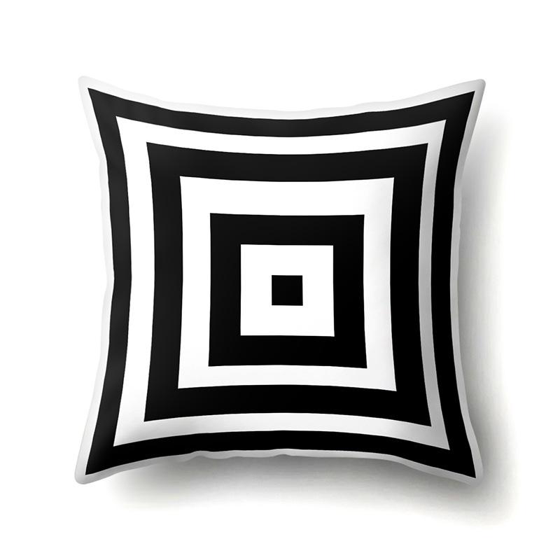 Polyester Pillow Case Geometric Decoration Home Petal Strip Printed Cushion Cover Bedside Cushion Cover Waist Cushion Cover