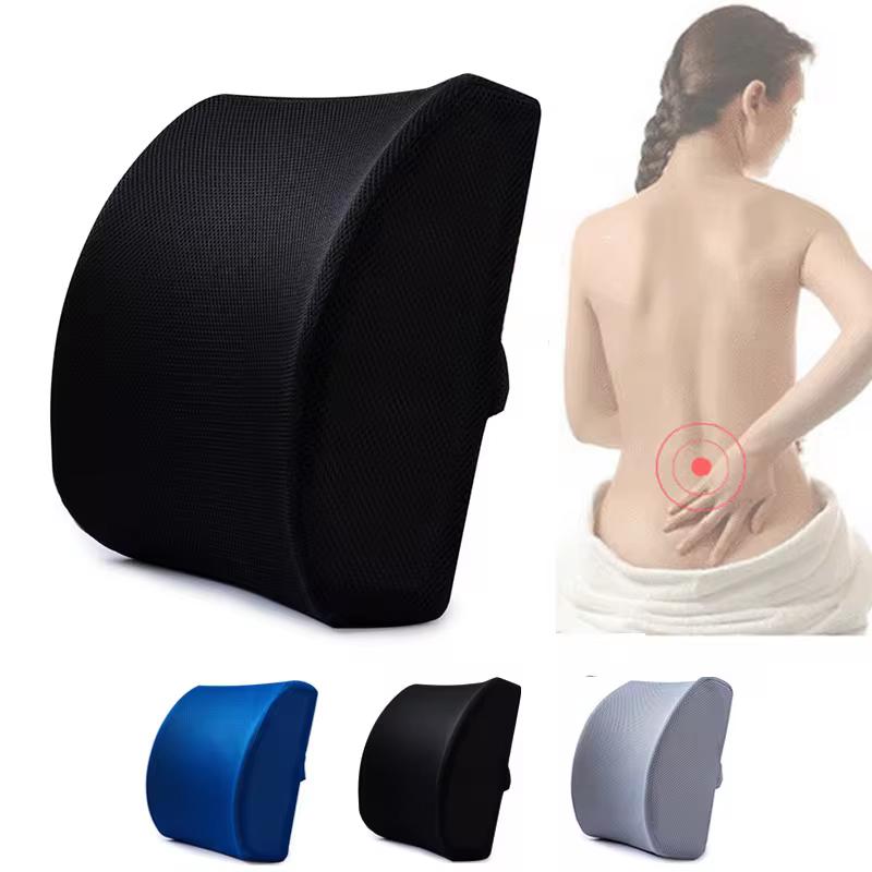 Car Lumbar Support Cushion 3-Color Breathable Memory Foam Lumbar Pillow Is For Car Office Chair Lumbar Support To Relieve Ppain