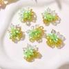 5pcs Crystal Woven Beaded  Flower Cluster Sew On Patch Shoe Flower and Shoe Buckle Accessories Embroidery Appliques Parche Ropa