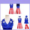 Costume da Cheerleader Completo per il Giorno dell'Indipendenza degli Stati Uniti per Cosplay e Feste