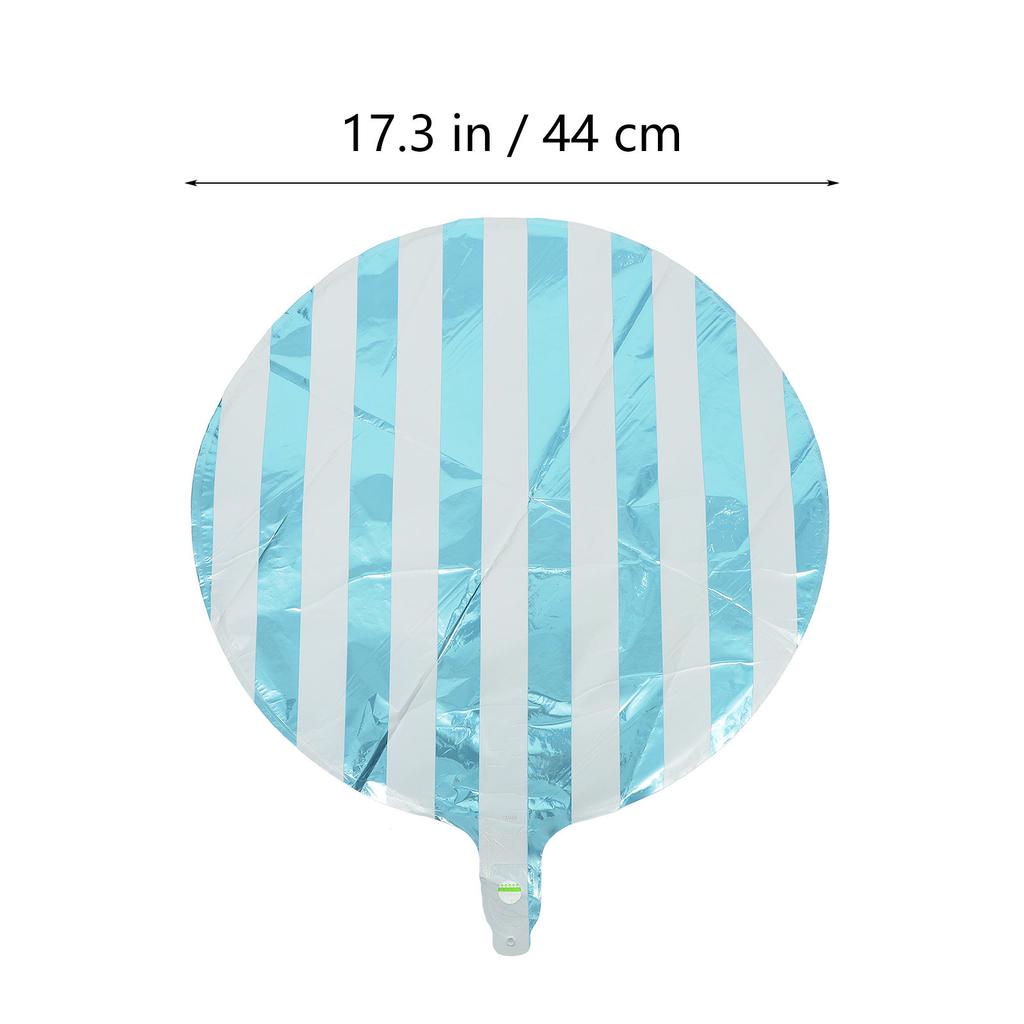 10Pcs Candy Color Striped Aluminum Film Balloons Wear Resistant Birthday Party Decor Scene Decorations Round Striped Balloon
