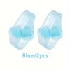 2pcs/1pair Soft Gel Toe Separators for Men and Women, Big Toe Spacer Cushion Pads with 2 Loops, Blue/Transparent