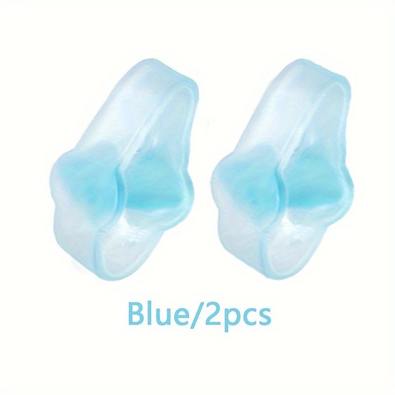 2pcs/1pair Soft Gel Toe Separators for Men and Women, Big Toe Spacer Cushion Pads with 2 Loops, Blue/Transparent