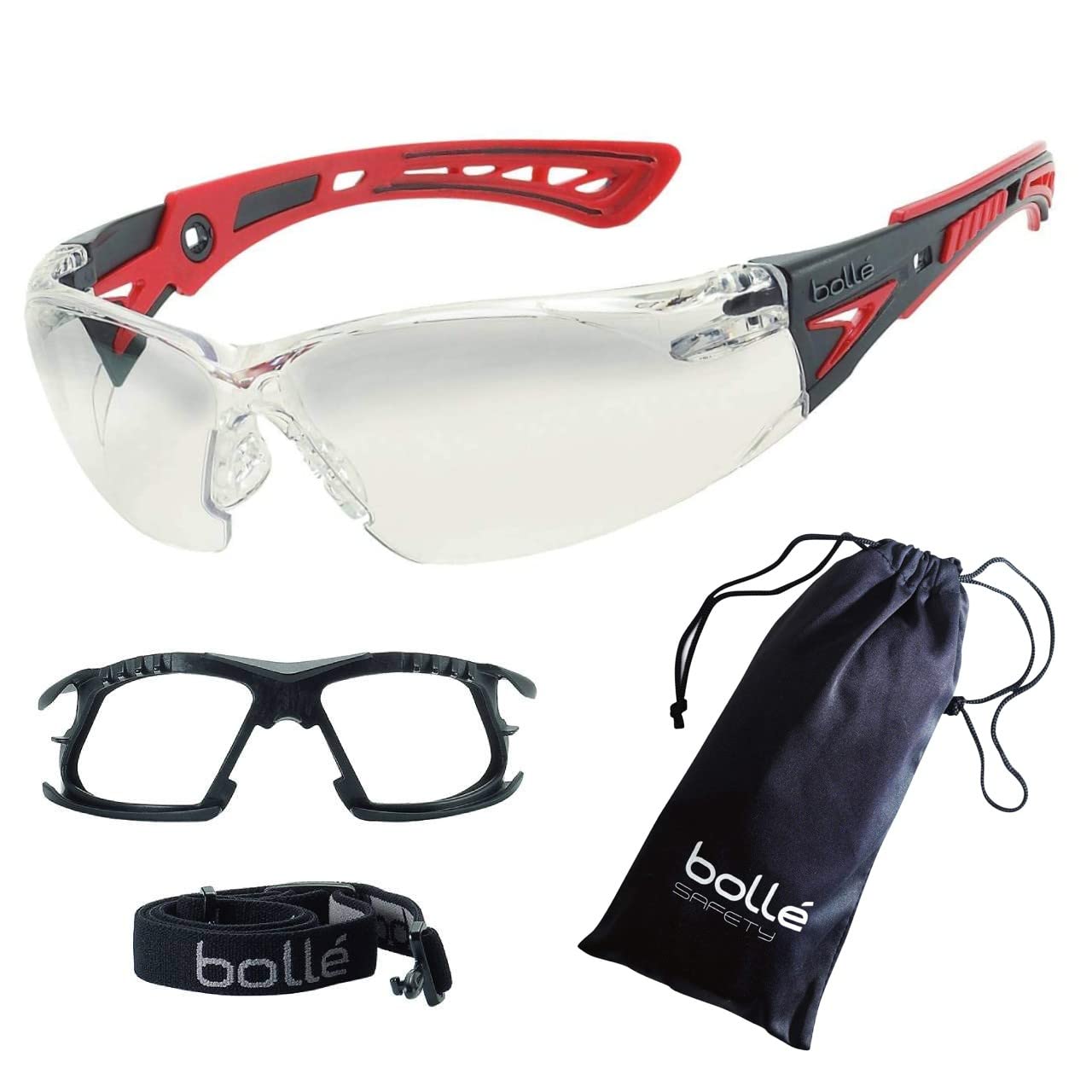 

[Volley] SAFETY Rush Plus набор из 4 предметов (комплект прокладок для корпуса очковчехолоригинальная ткань) ((сумка) красно-черный, контрастный)