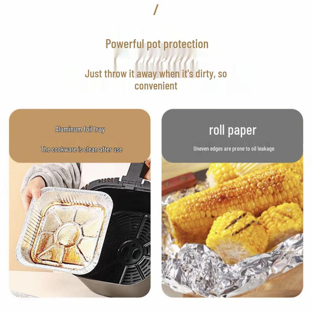 Food-Grade Square Aluminum Foil Tray for Air Fryer & Oven Baking