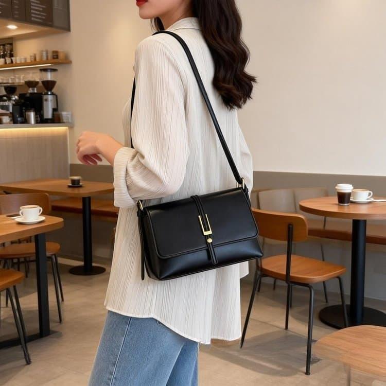 Fashion Casual Style Solid Color Square Bag Shoulder Bag