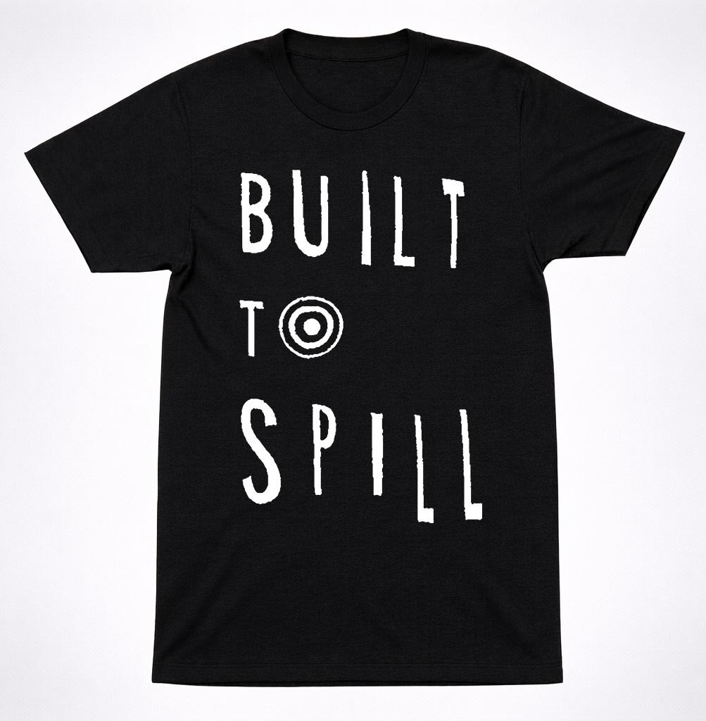 Built to Spill Logo Shirt Indie Rock Band Minimal Text Black Graphic Tee S разноцветный