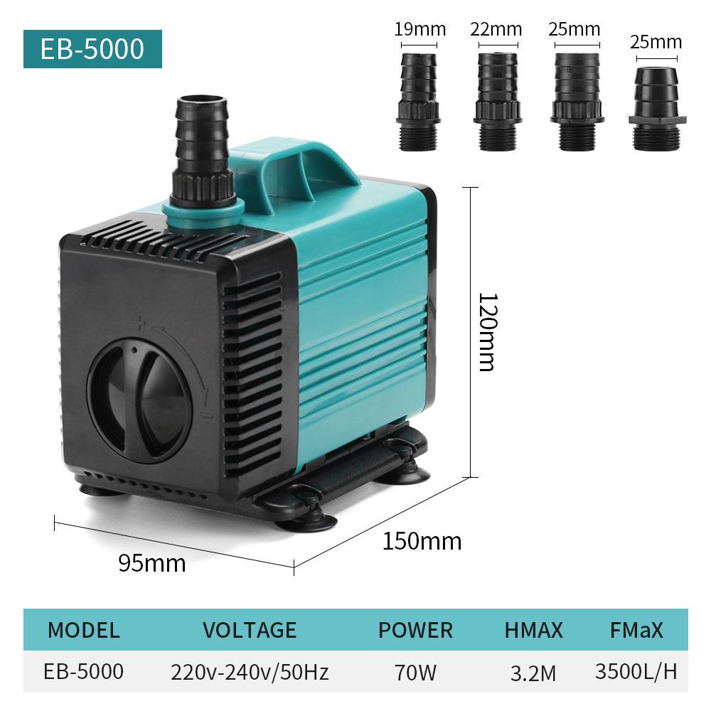 Compact Submersible Aquarium Pump for Fish Tanks and Ponds