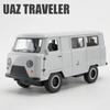 New 1/18 Russian UAZ TRAVELER 452 VAN Alloy Diecasts & Toy Vehicles Metal Toy Car Model Sound and Light Collection Kids Toy