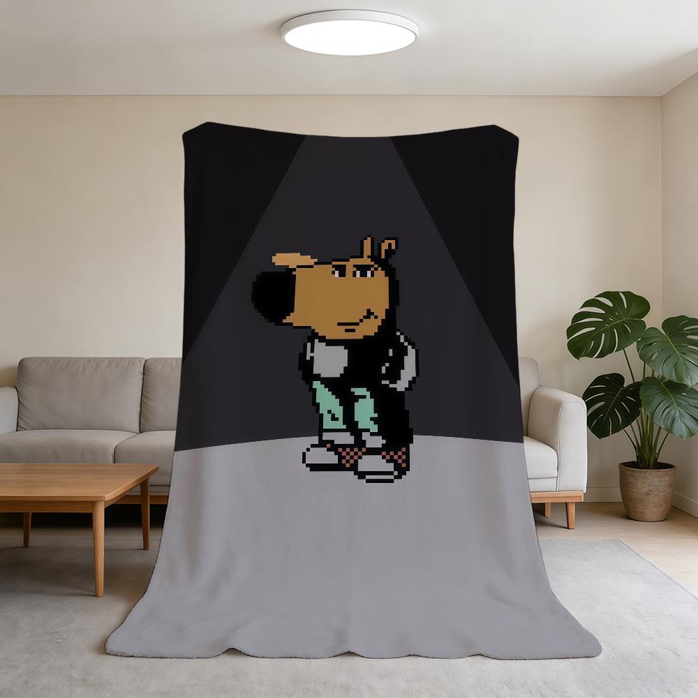 Funny Cartoon C-Chill Guy Blanket Flannel Warm Soft Throw Blanket For Room Sofa Childish Birthday Gifts 30x40in