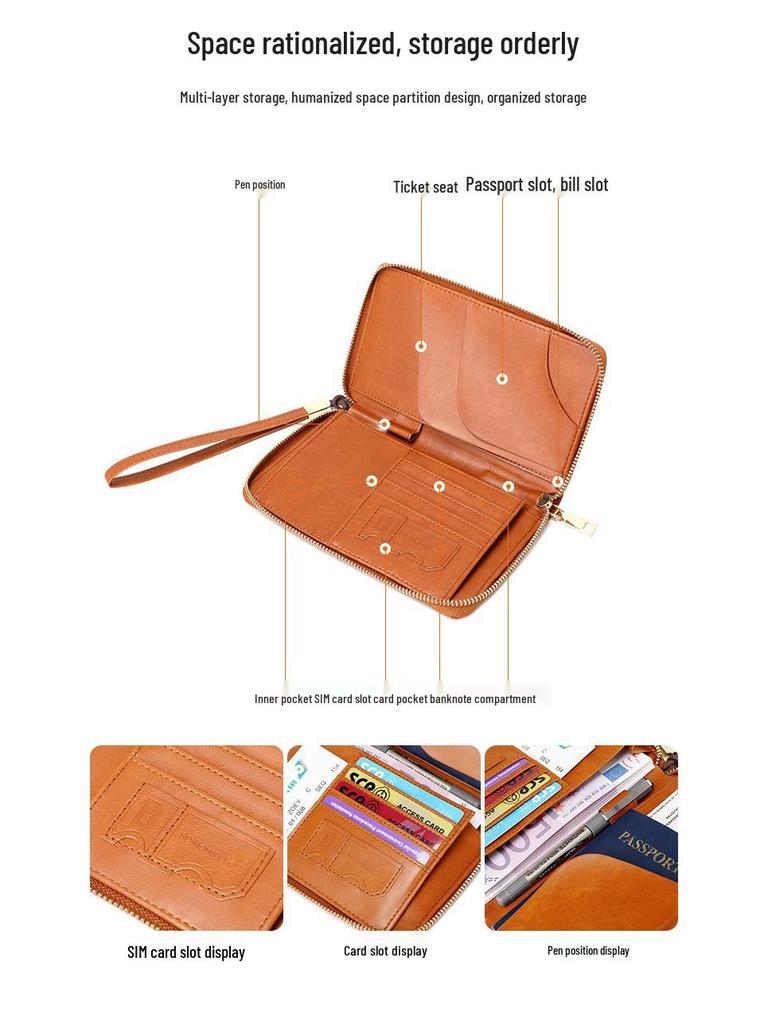 2024 Diebstahlsichere RFID Reisepass- und Dokumentenorganisator Geldbörse