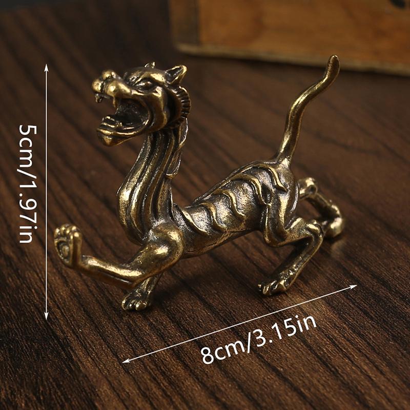 Mosiężne Figurki Błękitnego Smoka, Białego Tygrysa, Vermillion Bird, Czarnego Żółwia Szczęśliwe, Pomyślne Zwierzę Ozdoba na Biurko do Biura