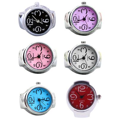 Women's Girls' Sleek Steel Round Dial Elastic Creative Quartz Finger Ring Watch