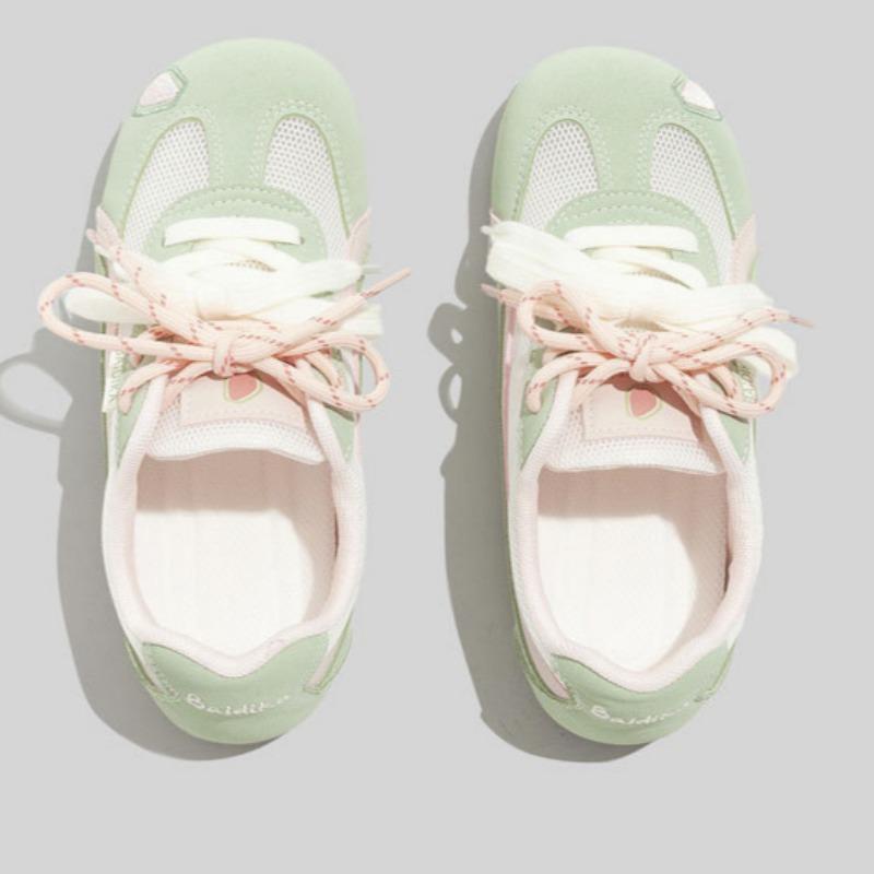 Korean Fashion Women's Shoes All-match Color Matching Dexun Shoes Double-lace Flat Sports Shoes Casual Forrest Gump Shoes