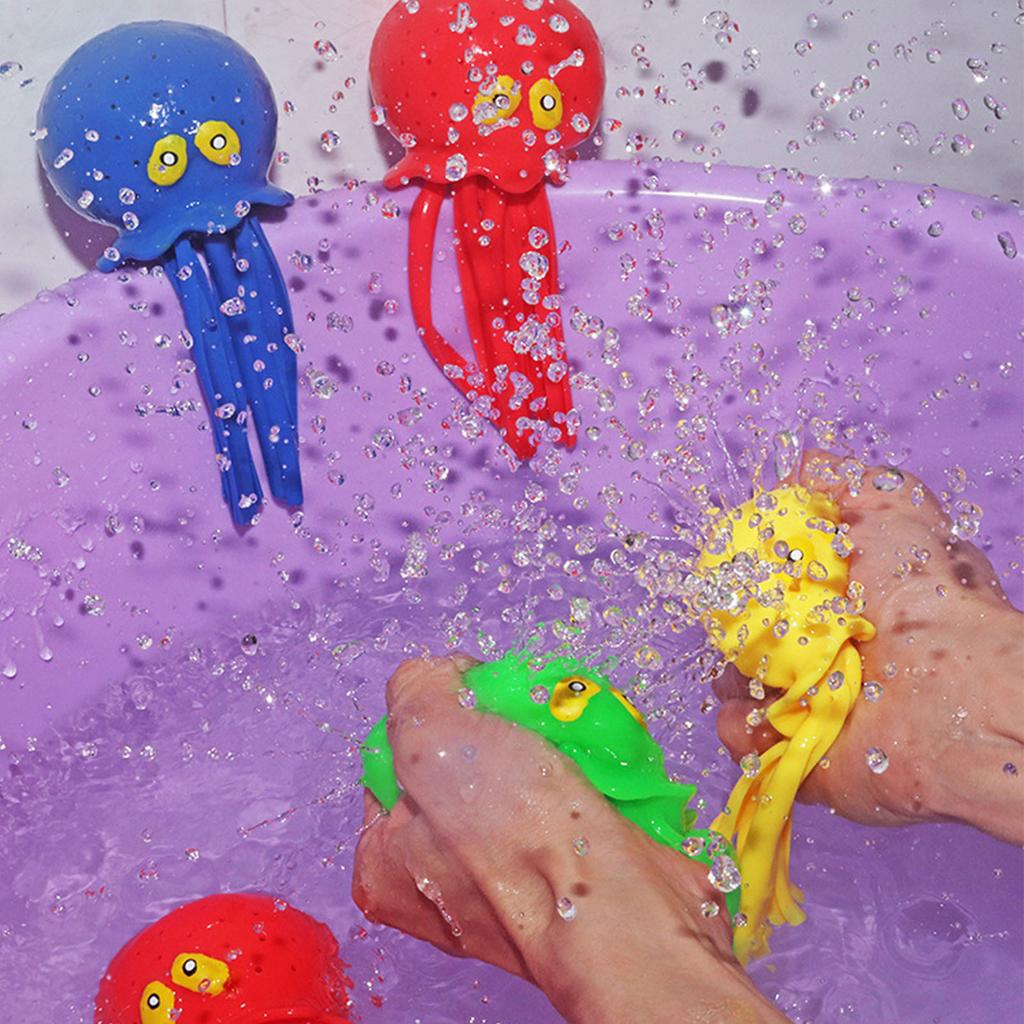 Octopus Ball Toy Luminous Stress Relief Cute Sensory Kids Bath Toy for Boys Girls for Beach Pool 4pcs