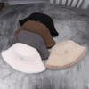 New fashion plush woolen imitation mink bucket hat women's autumn and winter versatile show small face warm bucket basin hat