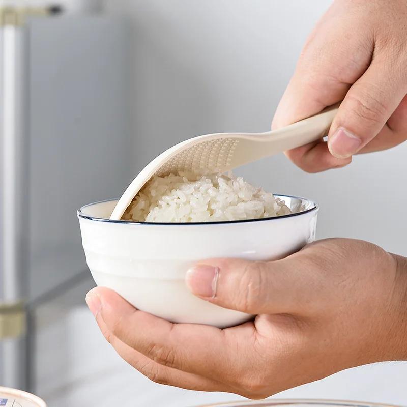 Food Grade Silicone Rice Spoon Non Stick and Standing Plastic Rice Spoon High-temperature Resistant  Kitchen Accessories